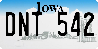 IA license plate DNT542