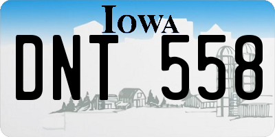 IA license plate DNT558