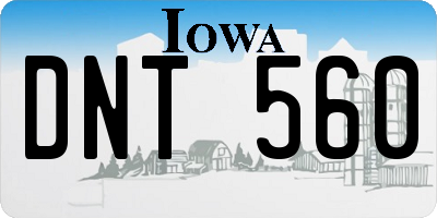 IA license plate DNT560