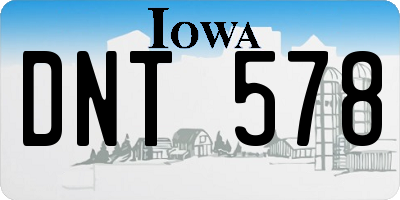 IA license plate DNT578