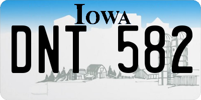 IA license plate DNT582