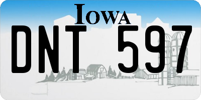 IA license plate DNT597