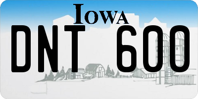 IA license plate DNT600