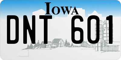 IA license plate DNT601