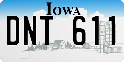 IA license plate DNT611