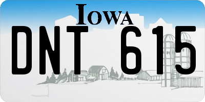 IA license plate DNT615