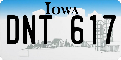 IA license plate DNT617