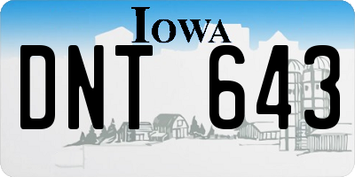 IA license plate DNT643