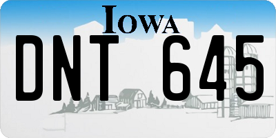 IA license plate DNT645