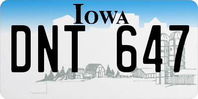 IA license plate DNT647