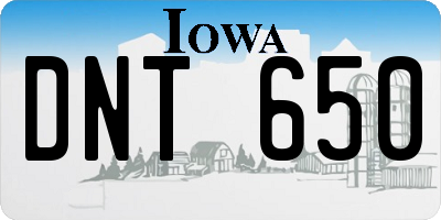 IA license plate DNT650