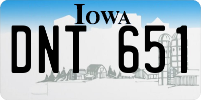 IA license plate DNT651