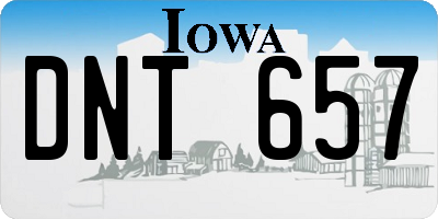 IA license plate DNT657