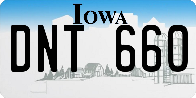 IA license plate DNT660