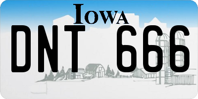 IA license plate DNT666