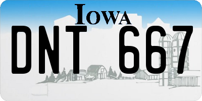 IA license plate DNT667