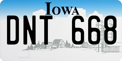 IA license plate DNT668