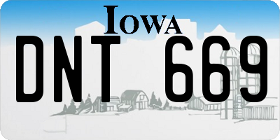 IA license plate DNT669