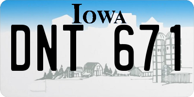 IA license plate DNT671