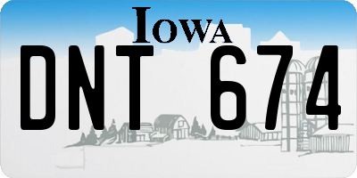 IA license plate DNT674