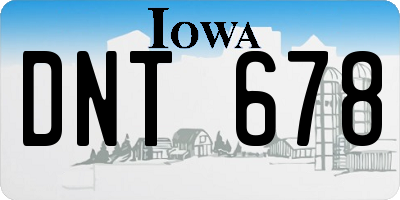 IA license plate DNT678