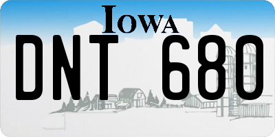 IA license plate DNT680