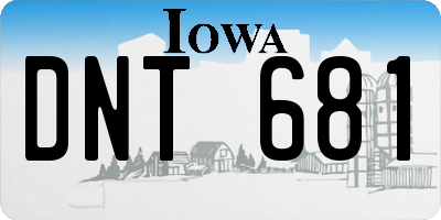 IA license plate DNT681