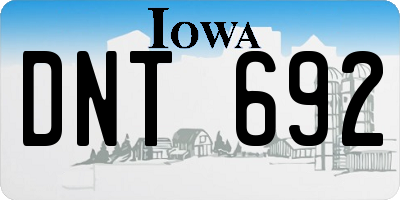 IA license plate DNT692