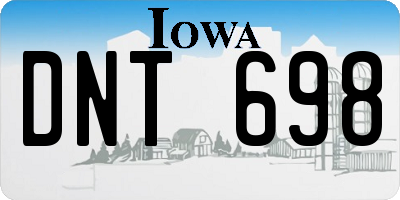 IA license plate DNT698