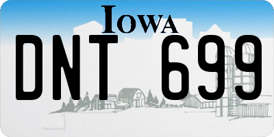 IA license plate DNT699