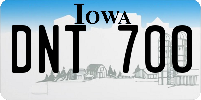 IA license plate DNT700