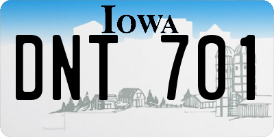 IA license plate DNT701