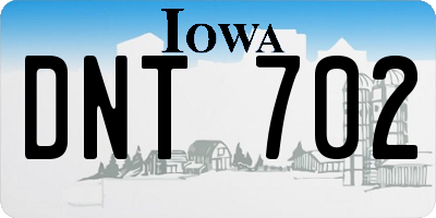 IA license plate DNT702