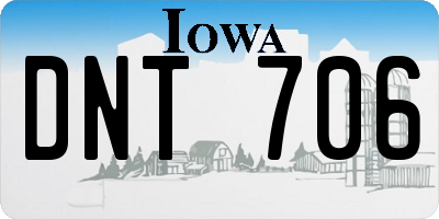 IA license plate DNT706