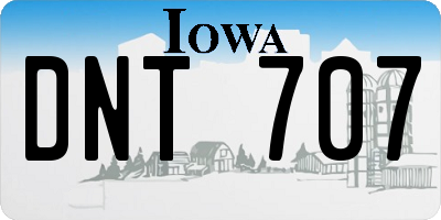 IA license plate DNT707