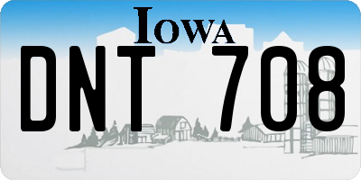 IA license plate DNT708