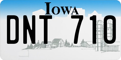 IA license plate DNT710
