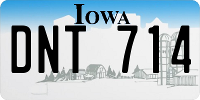 IA license plate DNT714