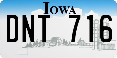 IA license plate DNT716