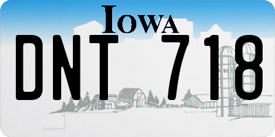 IA license plate DNT718