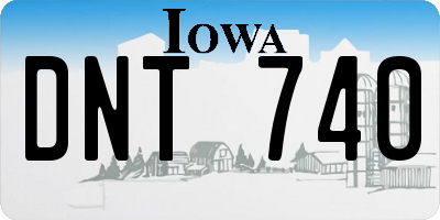IA license plate DNT740