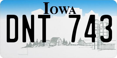 IA license plate DNT743