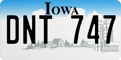 IA license plate DNT747