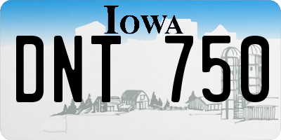 IA license plate DNT750