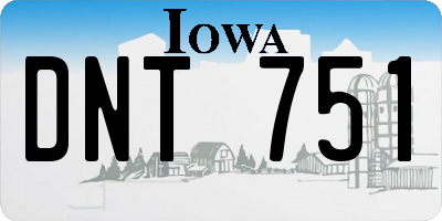 IA license plate DNT751