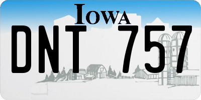 IA license plate DNT757
