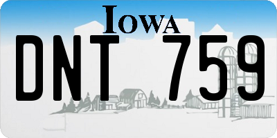 IA license plate DNT759