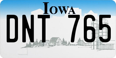 IA license plate DNT765