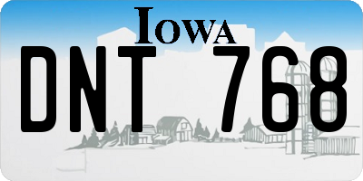 IA license plate DNT768