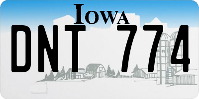 IA license plate DNT774
